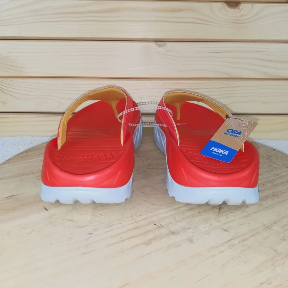 Hoka One One Ora Recovery Flip Flops Men's 14 US Fiesta Amber Yellow NEW